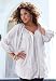 Denim 24/7 Plus Size Shirttail Peasant Blouse (WHITE,24 W)