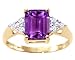 14K Yellow Gold Octagon Gemstone and Diamond title=