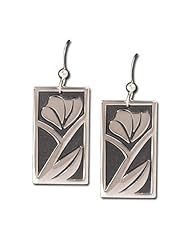 Sterling Silver Simplicity American Quilt Earrings. Made in USA.