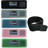 PCMICROSTORE Branded Sandisk Sansa Express 1GB 2GB MP3 Premium Silicone Skin Case Cover with Adjustable Sports Armband - 5 Color Choice