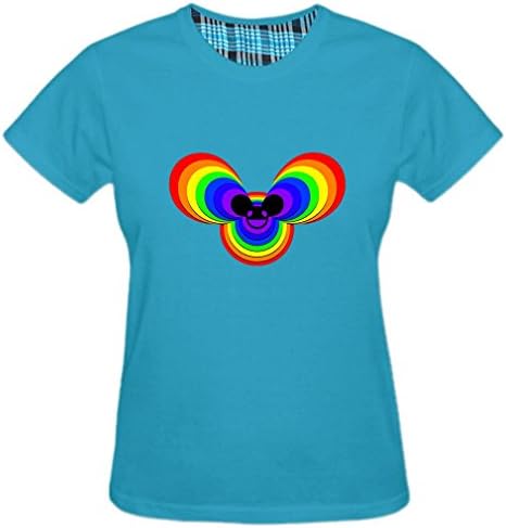 Dragon-Park Women's Deadmau5 Rainbow T-shirts (S Cyan Blue)
