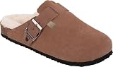 Bearpaw Womens Suede & Shearling Clog - Style 359 Jasmine (8, Chestnut)