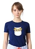 Brooklyn Industries Nerdy Birdy Adult Women's Owl Graphic Slim Fit Distressed T-shirt