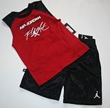 Nike Jordan 23 Baby/Infant Sport Vests/Shirt and Short Pants Red/Black With "Jordan and FLight" Sign 2 PCS Set New (18 MONTHS)