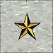 2 Inch Nautical Tattoo 3D Star Embroidered Iron On Applique Patch FD - Yellow