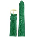 Watch Band Genuine Leather Lizard Grain Green 20mm