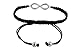 JOTW 2 Pieces of Silvertone with Clear Iced Out Infinity Bracelet (S-1710)