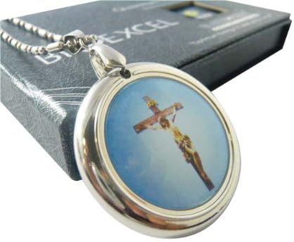 Pack of 2 Bioexcel Christian Religious Cross Jesus Stainless Quantum Scalar Energy Pendant + Free Bio Card + Free Anti Radiation Stickers