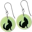 Handcrafted Howling Wolf Glow in the Dark Earrings