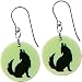 Handcrafted Howling Wolf Glow in the Dark Earrings