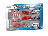 Emergency Services 15 Piece Playset in Red and Black Diecast Models
