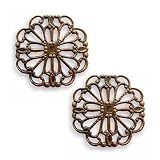 Vintaj Natural Brass 4 Sided Princess Cut Filigree Connector Beads 15mm (2)
