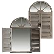 Window Mirror w/ Louvered French Door Gray 23 inchx29 inch