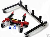 SET of 4(Four) HYDRAULIC VEHICLE DOLLIES for TIRES up to 12 Wide + One ROLLING STORAGE RACK(TDOLLY12(4PCS/2BOX) +TMOUNT(1BOX))