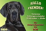 Metall - Warnschild Deutsche Dogge