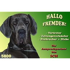 Metall - Warnschild Deutsche Dogge