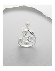 Fresh Water Pearls Ring In 92.5 Sterling Silver