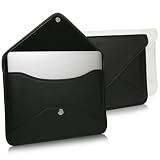 BoxWave Elite Leather Apple Macbook Air 13 (2010) Messenger Pouch, Synthetic Leather Slim Protective Sleeve (Jet Black)
