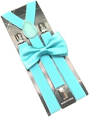 Fashion Awesome Wedding Mint Teal Bow Tie &amp; Suspender Set- Adjustable Bow Tie &amp; Suspenders Novelty Tuxedo ...