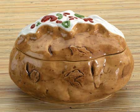 Bake Potato Container Collectible Vegetable Ceramic Glass Kitchen Jar