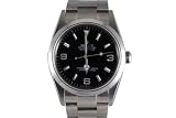 Rolex Mens Stainless Steel Explorer Black Dial
