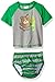 Kiko & Max Baby Boys Rashguard Diaper Cover Swim Set, Green Frog, M