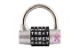 Wordlock PL-038-SL 5-Dial Padlock Breast Cancer Awareness, Silver