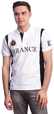 Men Slim Fit Polo Country Shirt- France (Small, White)