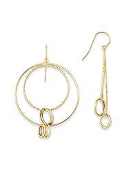 Large Double Twisted Circle Earrings in 14 Karat Yellow Gold