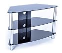 Duronic TVS49A3 Contemporary Design Black Plasma/LCD/LED/3D Glass  TV Stand - Upto 50-inch