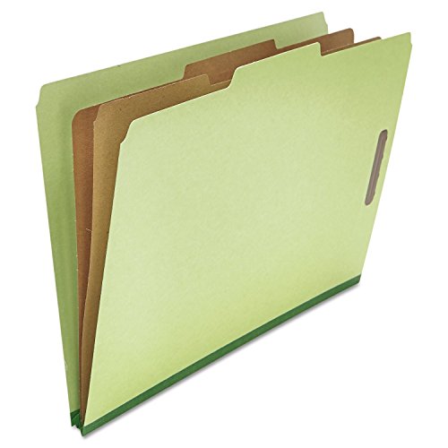 Universal Pressboard Classification Folder, Legal, Six-Section, Green, 10/Box (10281)