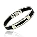Genuine 18K Gold rubber Stainless Steel Screws Cable Mens Bracelet