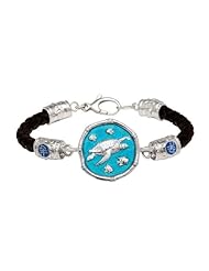 Guy Harvey Green Enamel Sea Turtle Leather Bracelet