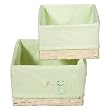 Tiddliwinks Froggie Baskets Set of 2 - Natural/ Turquoise