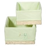 Tiddliwinks Froggie Baskets Set of 2 - Natural/ Turquoise