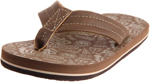 Sanuk Kick Start Flip Flop (Toddler/Little Kid/Big Kid),Brown/Tan,X-Large (3-4 M US Big Kid)

