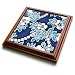 Hibiscus Flower On Blue - 8x8 Trivet With 6x6 Ceramic Tile
