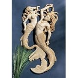 Mermaid and merman statue home garden wall sculpture