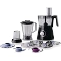 Philips - Robot De Cocina Hr776290, 750W, 2L, 2 Veloc.+Pulse, Negro, Bol, Batidora Vaso, Discos