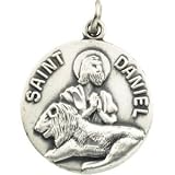 CleverEve's Sterling Silver 19.50 mm St. Daniel Medal With 18.00 Inch Chain