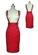 Pin up Girl Skirt - Red High Waiste Pencil Skirt L