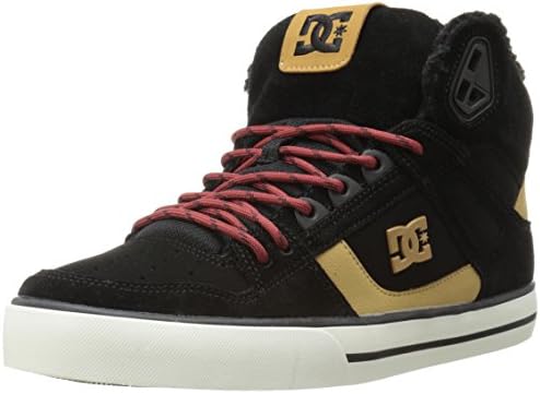 DC Men's Spartan High WC Skate Shoe,Black/Tan,10.5 M US