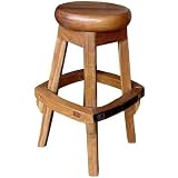 Teak Wood Trigger Seat Bar Stool