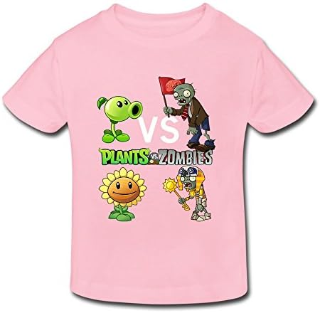 SitanBABY Kid's Toddler Plants Vs Zombies Age 2-6 T-shirt Pink 4 Toddler