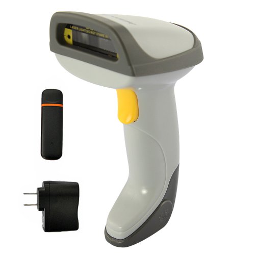 DBPower 2.4G Handheld Wireless USB Automatic Laser Barcode Scanner Reader High Speed NEW (White with Charging Plug) On Sale