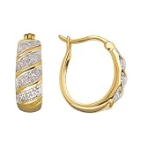 Diamond-Accent Hoop Earrings