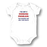 Attitude Rompers "Drinking Problem" Baby Romper, White,  12 Months