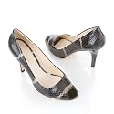 Prada Black Multi Print Open Toe Shoe, 35