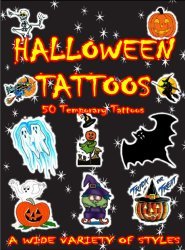 Assorted Pack of 50 Halloween Temporary Tattoos