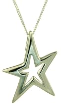 Silver Plain Star Pendant on 18" Curb Chain